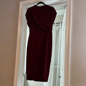 Express Elegant Dark Red Midi Dress